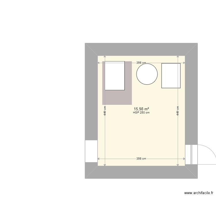 st felix. Plan de 1 pièce et 16 m2