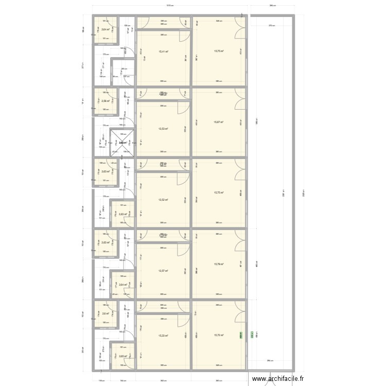 A louer ADIMI. Plan de 22 pièces et 179 m2