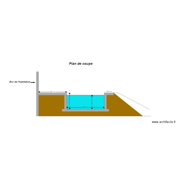 Plan de coupe piscine 1 . Plan de 0 pièce et 0 m2