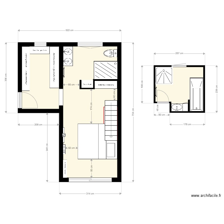 plan sp nico. Plan de 4 pièces et 30 m2