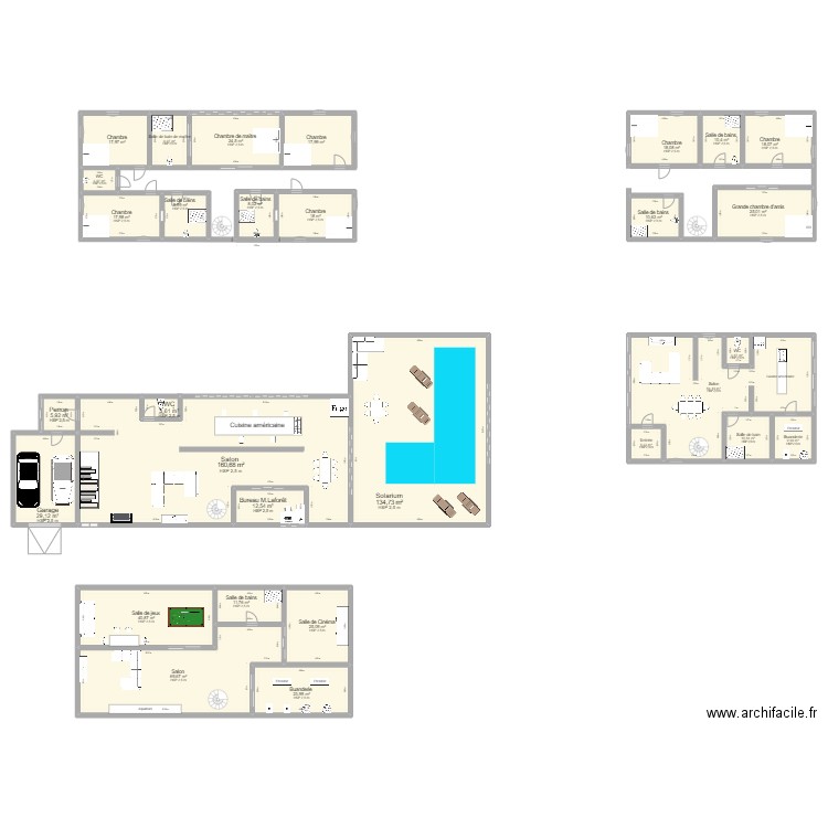 Maison Lechasseur . Plan de 30 pièces et 841 m2