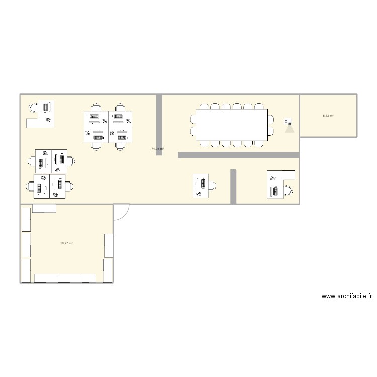 Plan Finance - local spa et location boutique. Plan de 3 pièces et 98 m2