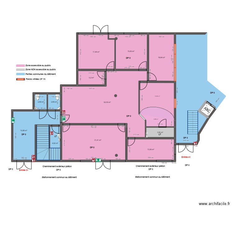 LA MANU RDC AVANT TRAVAUX. Plan de 17 pièces et 261 m2