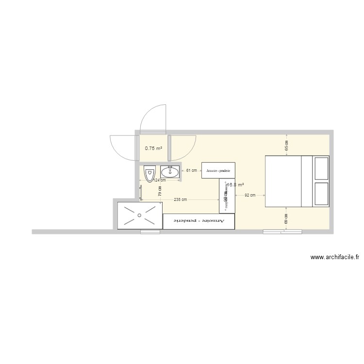 chambre. Plan de 0 pièce et 0 m2