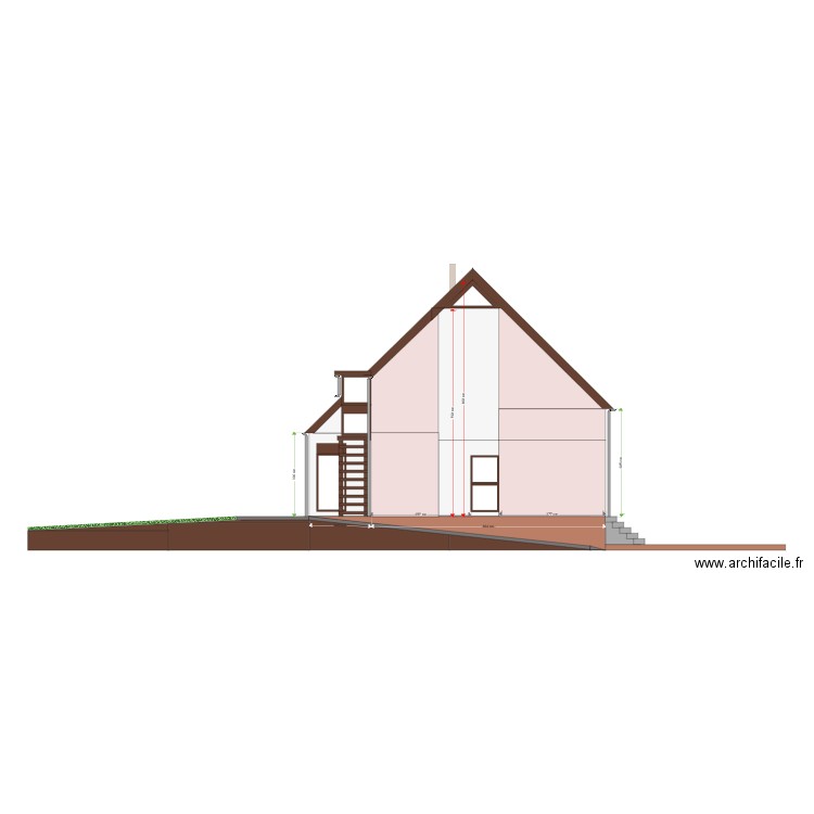 Façade Sud avant travaux. Plan de 0 pièce et 0 m2