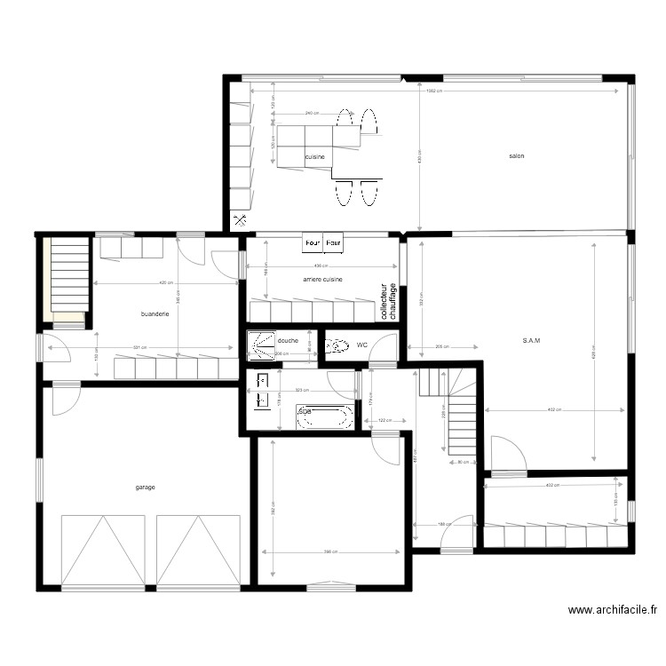 essai cuisine chauffage. Plan de 0 pièce et 0 m2