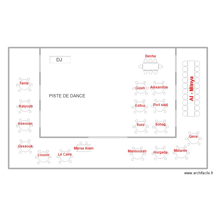 plan de table . Plan de 0 pièce et 0 m2