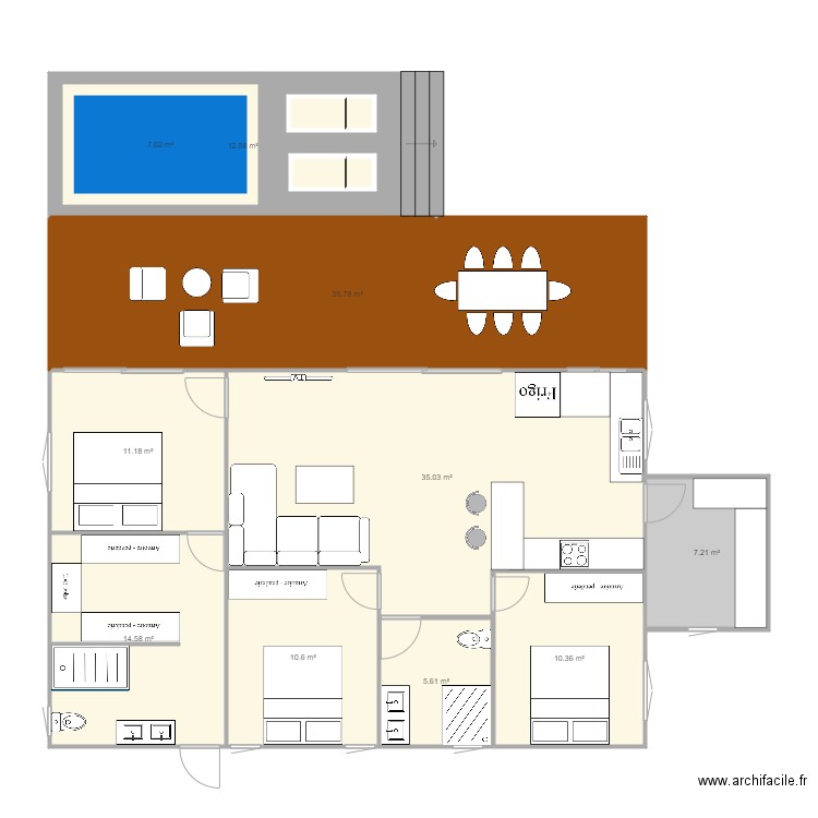 bain boeuf. Plan de 0 pièce et 0 m2