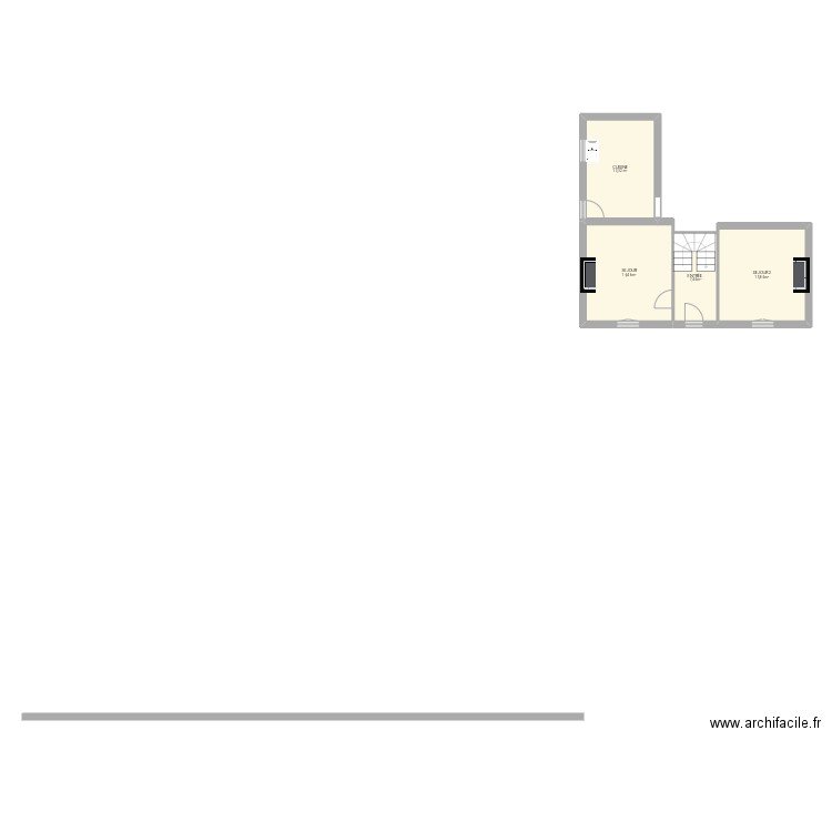 Maison actuelle . Plan de 4 pièces et 53 m2