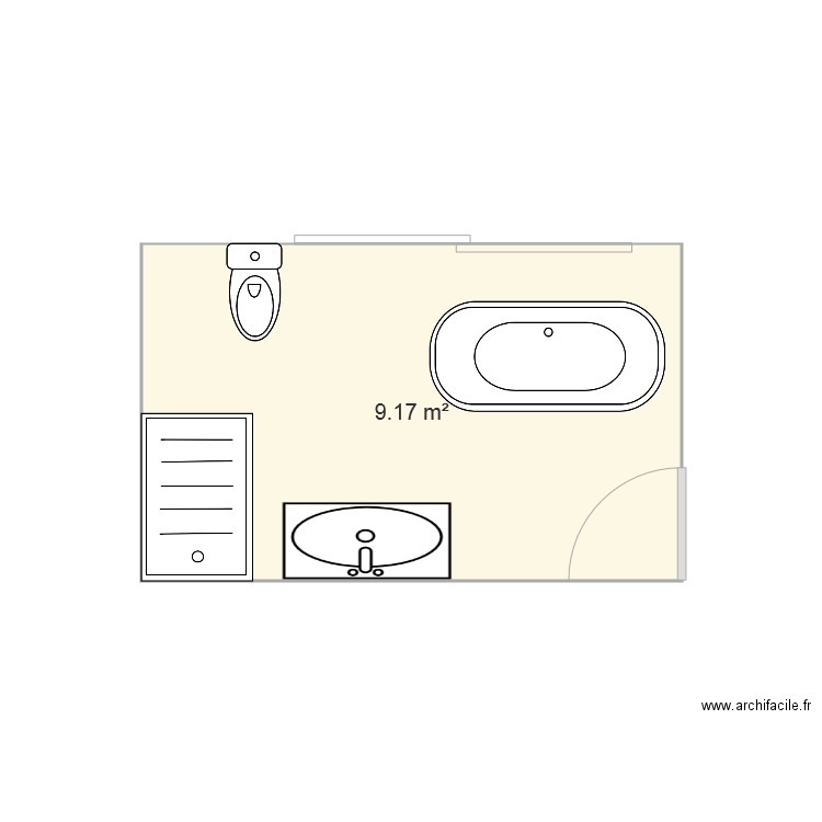 salle de bain sous sol 2eme modele. Plan de 0 pièce et 0 m2