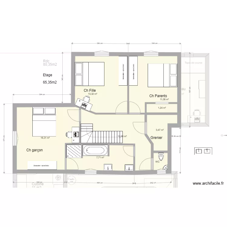 Plan V4 essai sdb. Plan de 