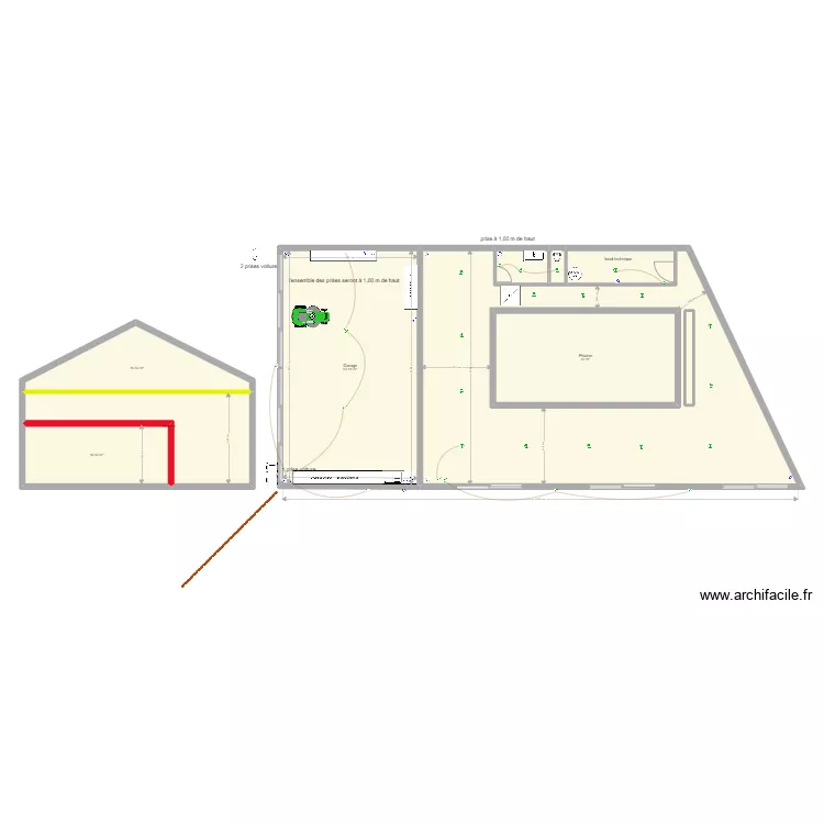 La Soudelle Hangar Electricit&eacute;. Plan de 