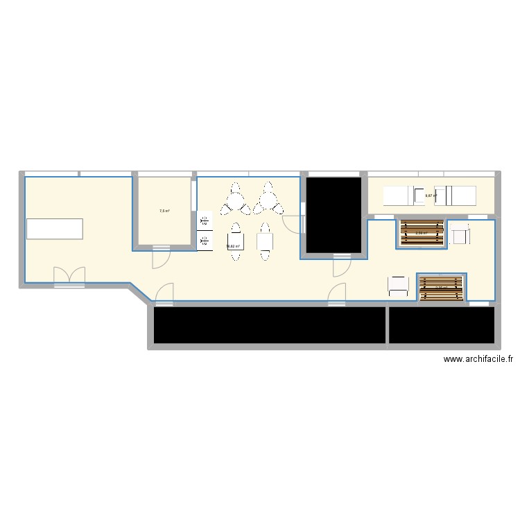 SPA. Plan de 8 pièces et 134 m2