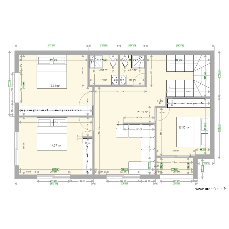 1er etage maison. Plan de 0 pièce et 0 m2