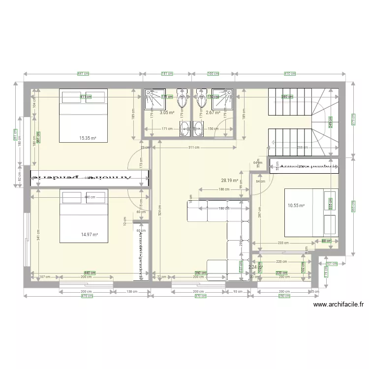 1er etage maison. Plan de 