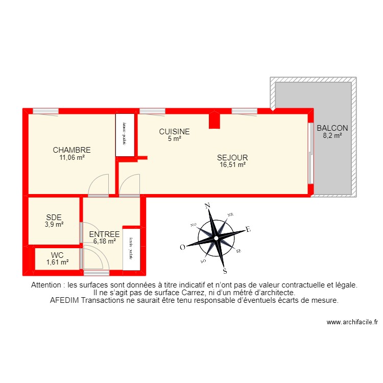 bi10128 -. Plan de 11 pièces et 54 m2