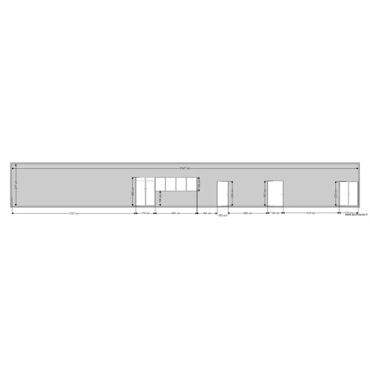 Fa&ccedil;ade arri&egrave;re cour Loubna KARRAZ. Plan de 