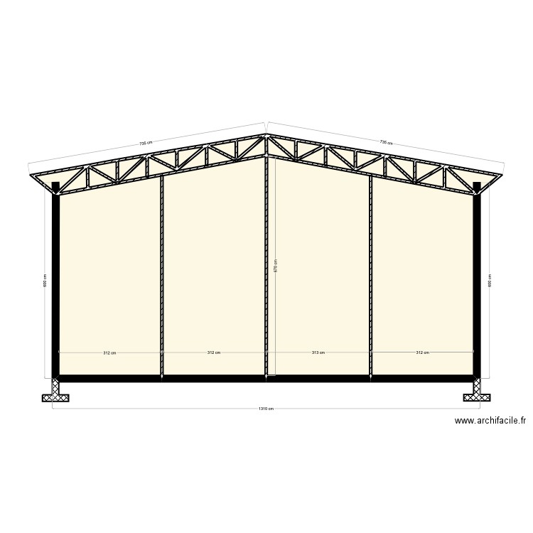 Plan coupe. Plan de 0 pièce et 0 m2