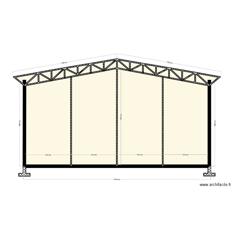 Plan coupe. Plan de 18 pièces et 80 m2