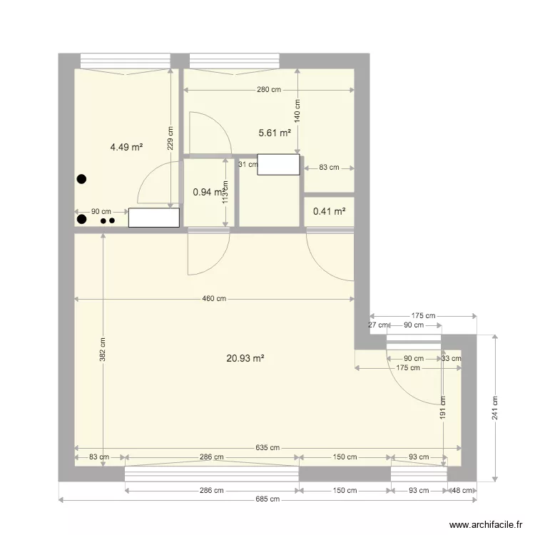 Appart Charl&egrave;ne V3. Plan de 