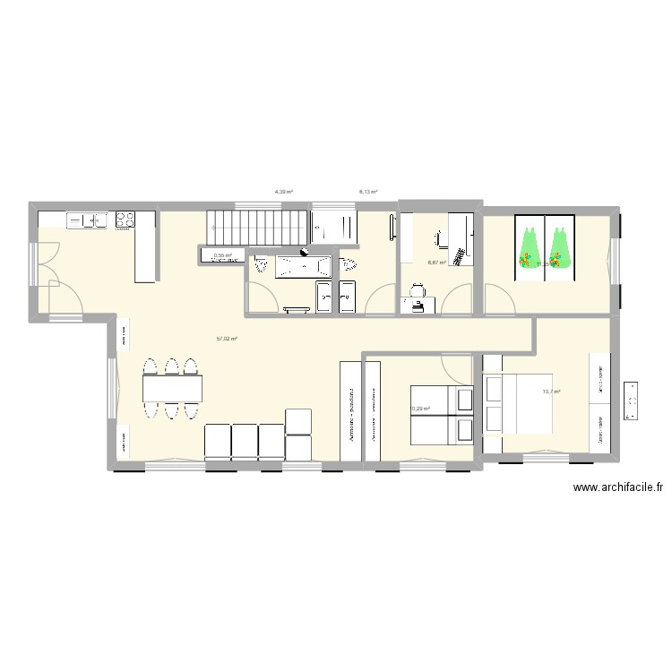 new aménagement 3. Plan de 8 pièces et 110 m2