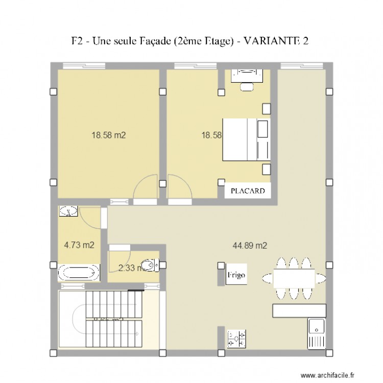 F2 Variante 2. Plan de 0 pièce et 0 m2