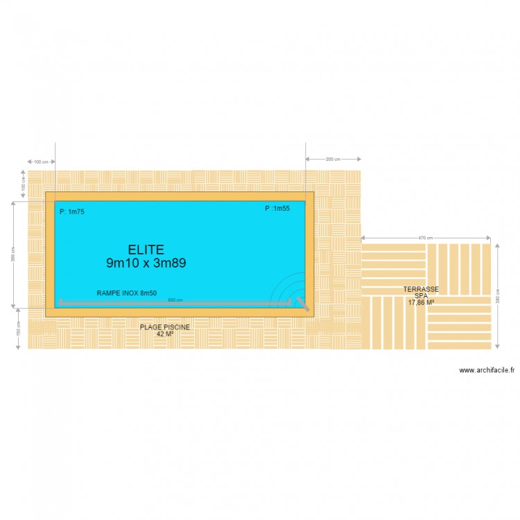 Piscine Sanoli. Plan de 0 pièce et 0 m2