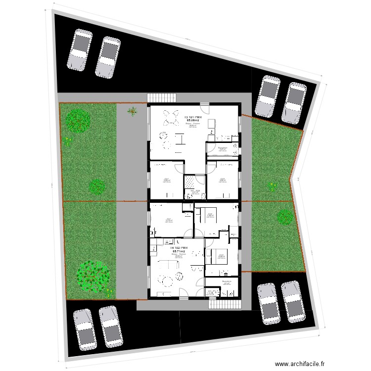 Plan Terrains Lamy avec T4. Plan de 29 pièces et 847 m2