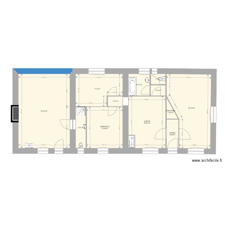 asse . Plan de 12 pièces et 111 m2