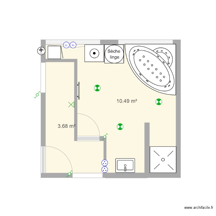 sdb. Plan de 0 pièce et 0 m2