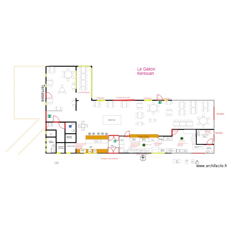 le galion travaux batip 2 avec table. Plan de 0 pièce et 0 m2