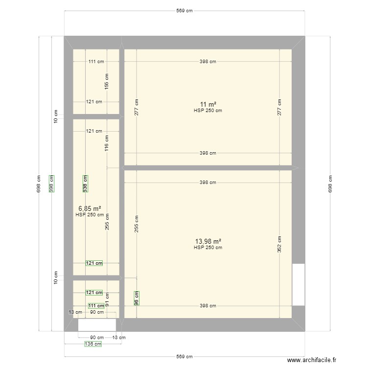 PLAN9. Plan de 3 pièces et 32 m2