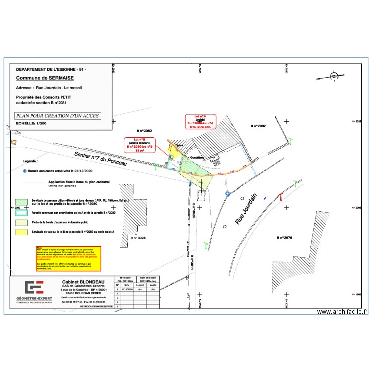 Parcelles divisées par géomètre. Plan de 0 pièce et 0 m2