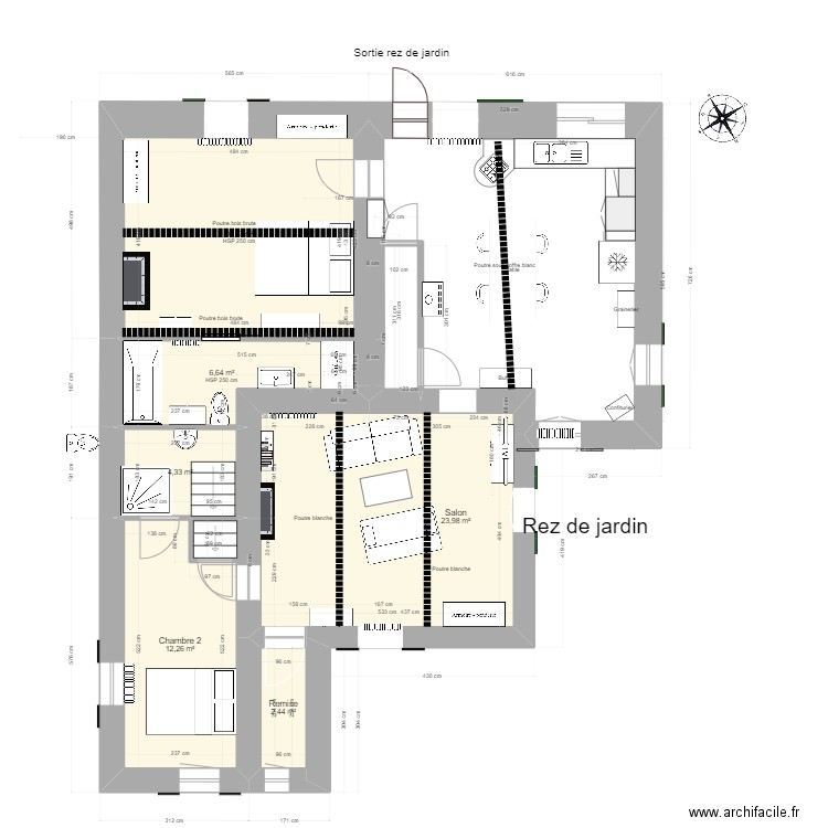 Le Reclot. Plan de 14 pièces et 188 m2