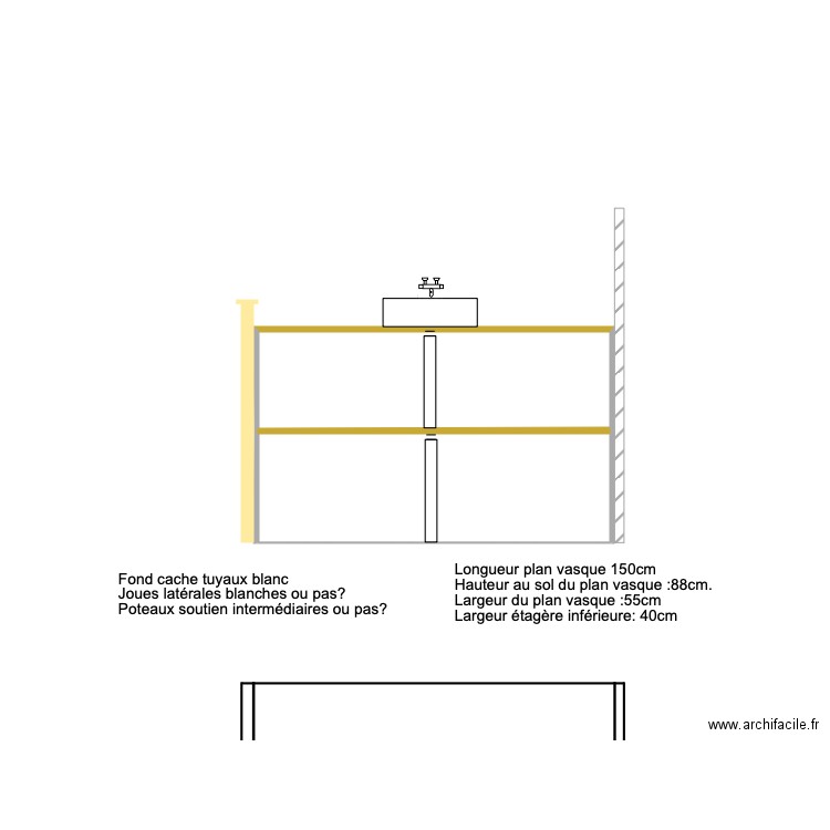 plan vasque étage commenté. Plan de 2 pièces et 5 m2