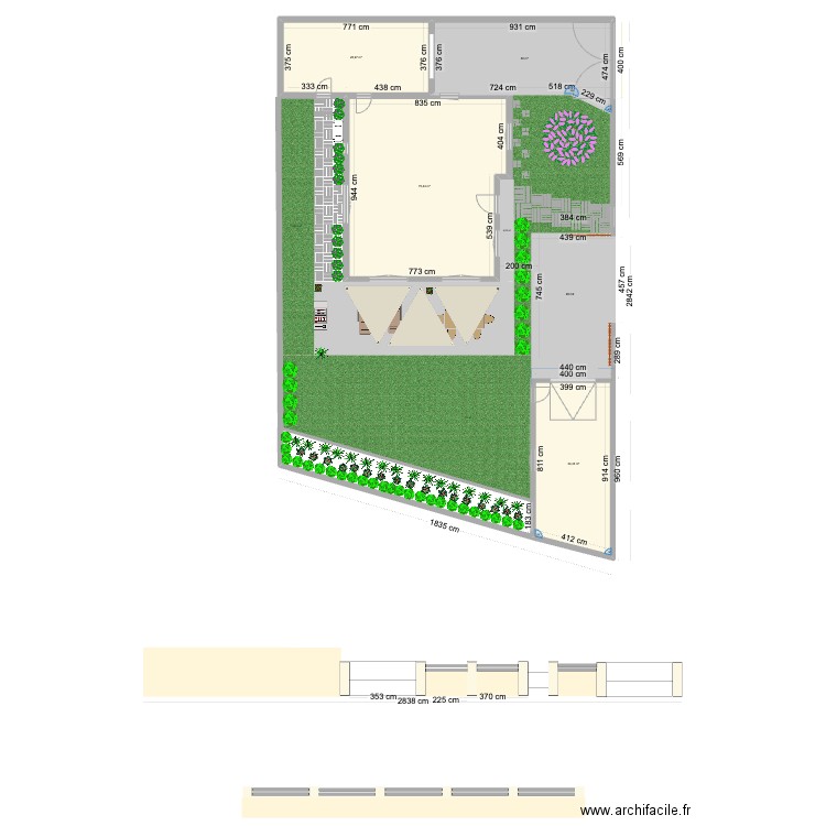 Kogengheim. Plan de 4 pièces et 175 m2