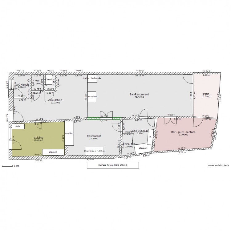 RDC resto travaux VD. Plan de 0 pièce et 0 m2