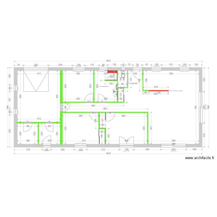 CONCIATORE cloisons. Plan de 9 pièces et 118 m2