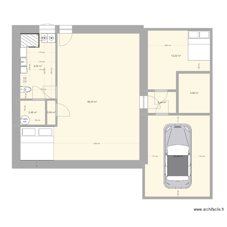 hob1. Plan de 8 pièces et 99 m2