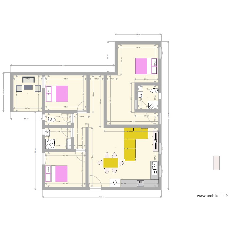 extension bas T3 et T1. Plan de 0 pièce et 0 m2