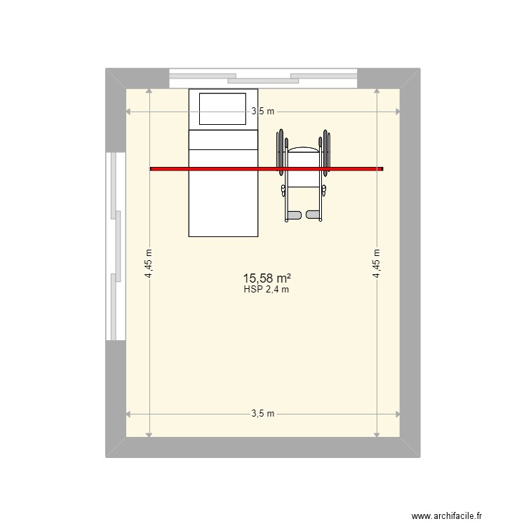 CAHUZAC. Plan de 1 pièce et 16 m2