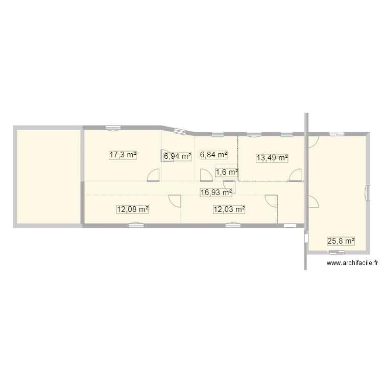 maison plein pied. Plan de 0 pièce et 0 m2