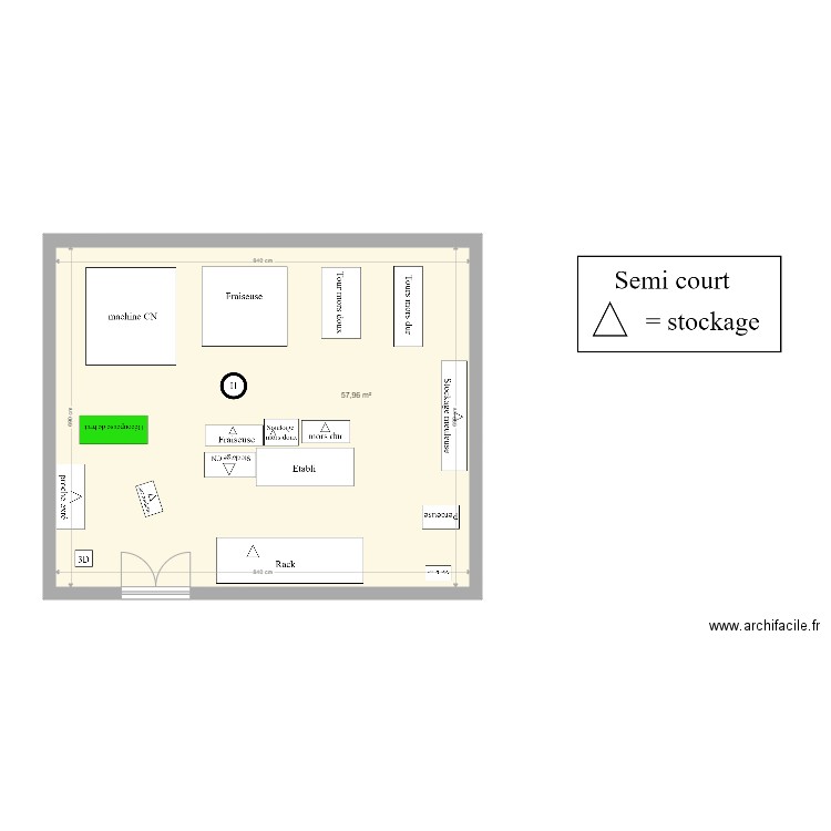 plan surface courte. Plan de 0 pièce et 0 m2