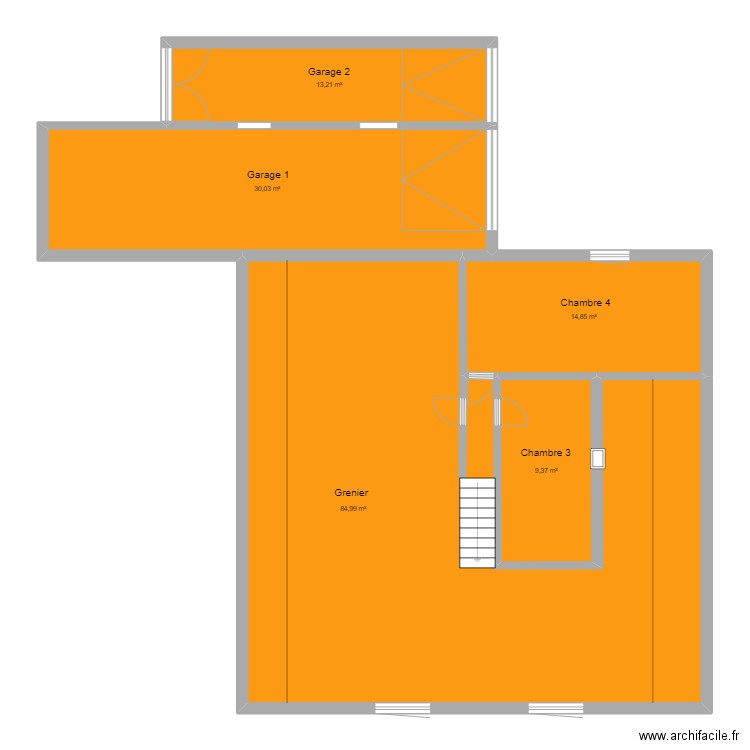 Marbehan-Etage. Plan de 5 pièces et 152 m2