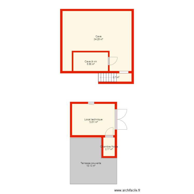 BI 4038 Annexe cave et local technique non côté. Plan de 0 pièce et 0 m2