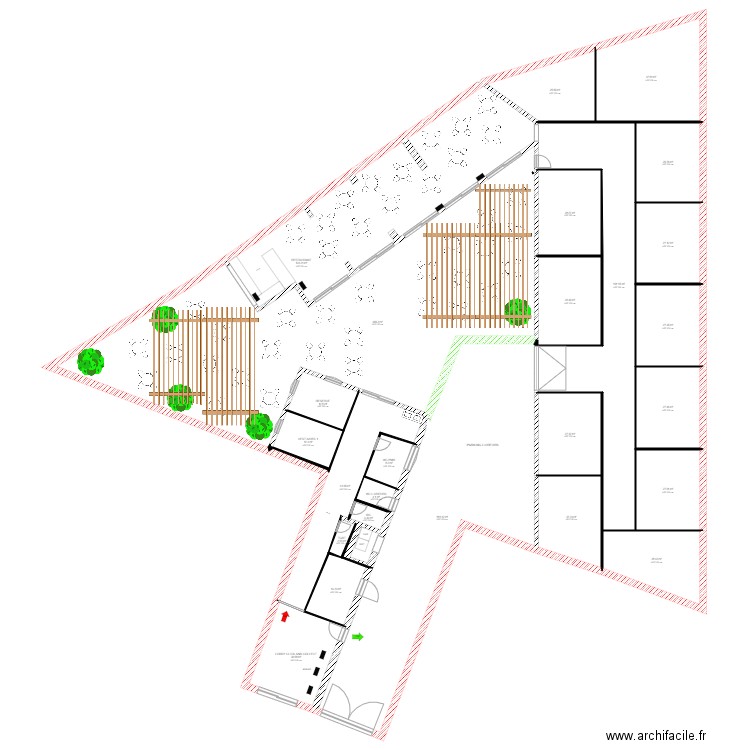 LYON 7 VIENNE V1. Plan de 26 pièces et 1188 m2