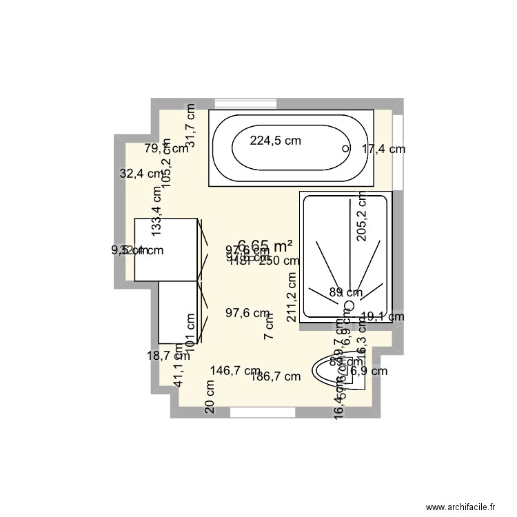 Salle de bain master campagne bis. Plan de 0 pièce et 0 m2
