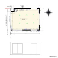 Vue en plan extension salon et façade EST