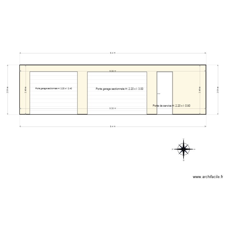 FACADE AVANT Ouest. Plan de 0 pièce et 0 m2