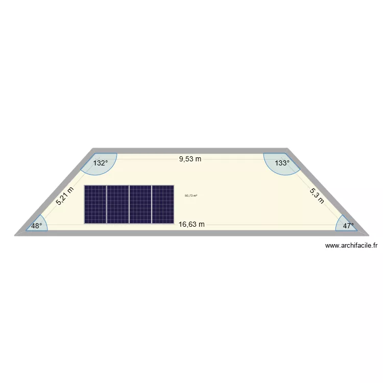 panneaux EST. Plan de 1 Pièce et 51 m² panneaux EST. Plan de 1 Pièce et 51 m²